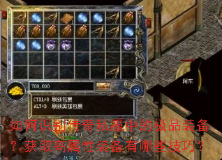 如何识别传奇私服中的极品装备?获取高属性装备有哪些技巧? 如何识别传奇私服中的极品装备?获取高属性装备有哪些技巧?