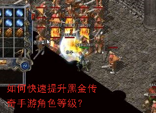 如何快速提升黑金传奇手游角色等级? 如何快速提升黑金传奇手游角色等级?